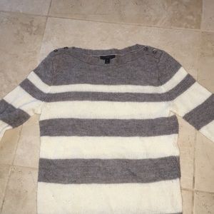 J Crew Knit Sweater in Grey/White Size Small